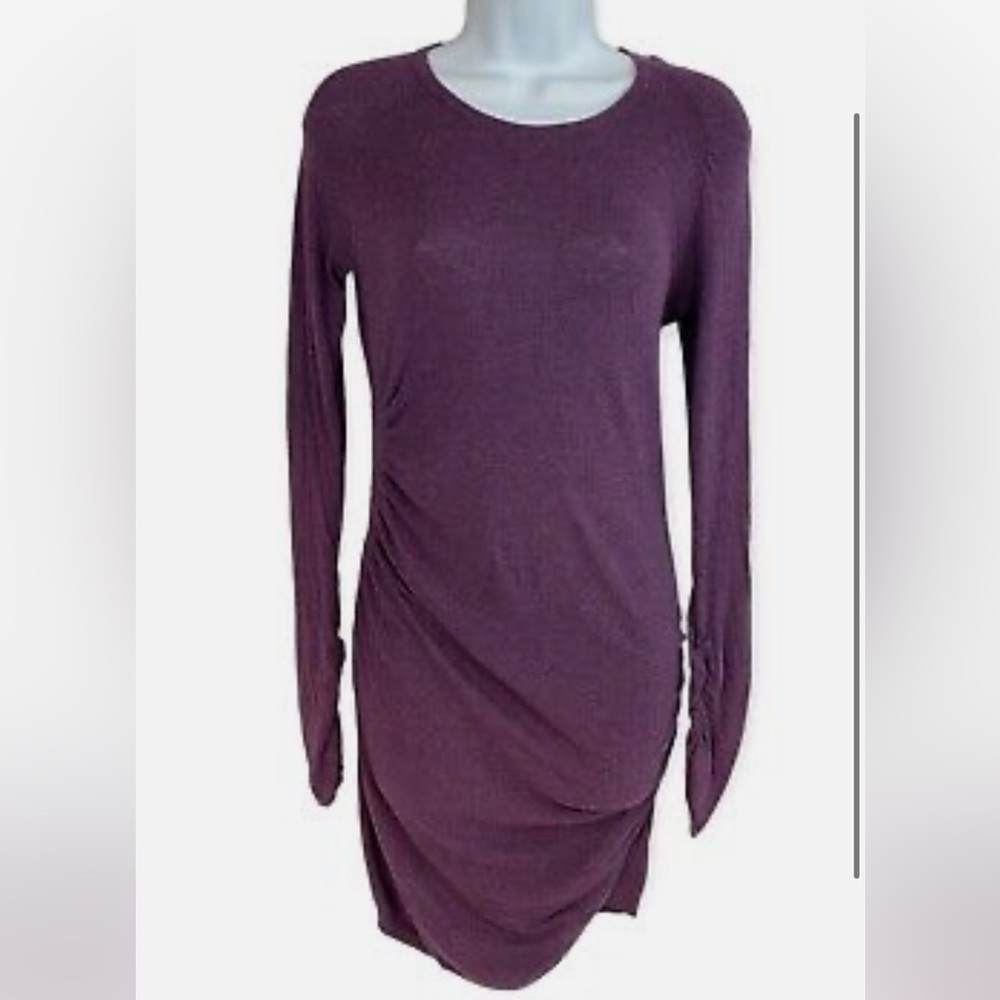Purple Long Sleeve Mini Dress